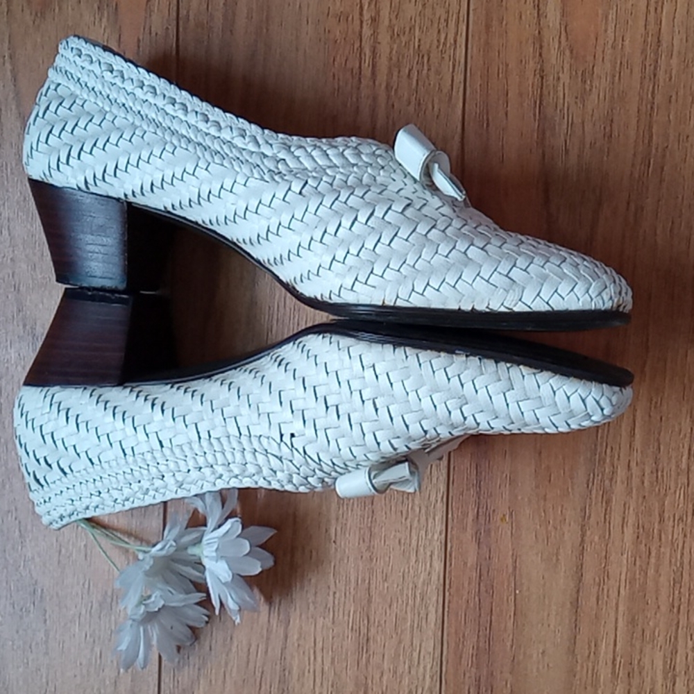 R Comfort Riz | Japanese White Woven Leather Shoes - Picture 6 of 10